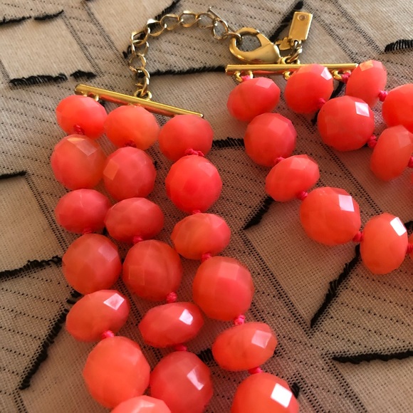 Kate Spade Give it a Swirl Multi strand pink coral statement necklace - Picture 4 of 5